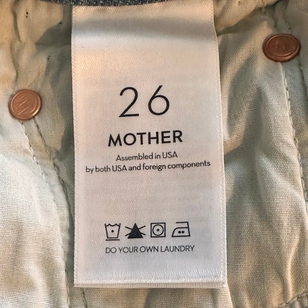 MOTHER "Superior"  NWT Ultra Hise Rise Button Fly Denim Shorts - $228 Retail - Picture 4 of 17